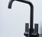 Malton Mono Bloc Twin Flat handles with D shaped spout - Matt Black