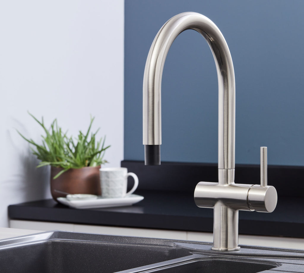 Rievaulx Pull Out Tap - Brushed Nickel