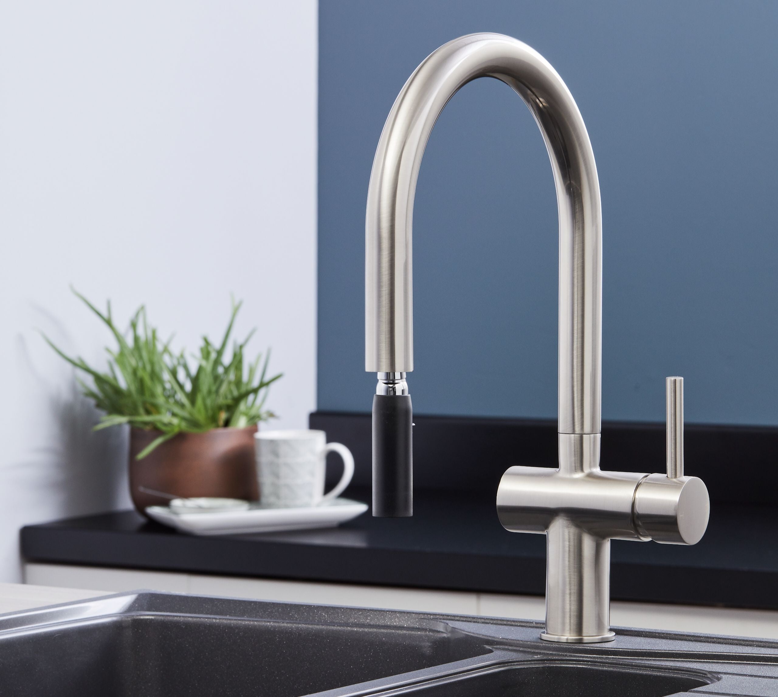 Rievaulx Pull Out Tap - Brushed Nickel
