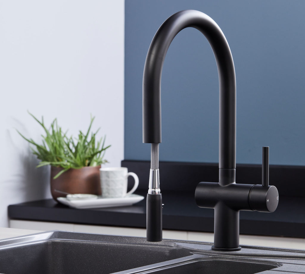 Rievaulx Pull Out Tap - Matt Black