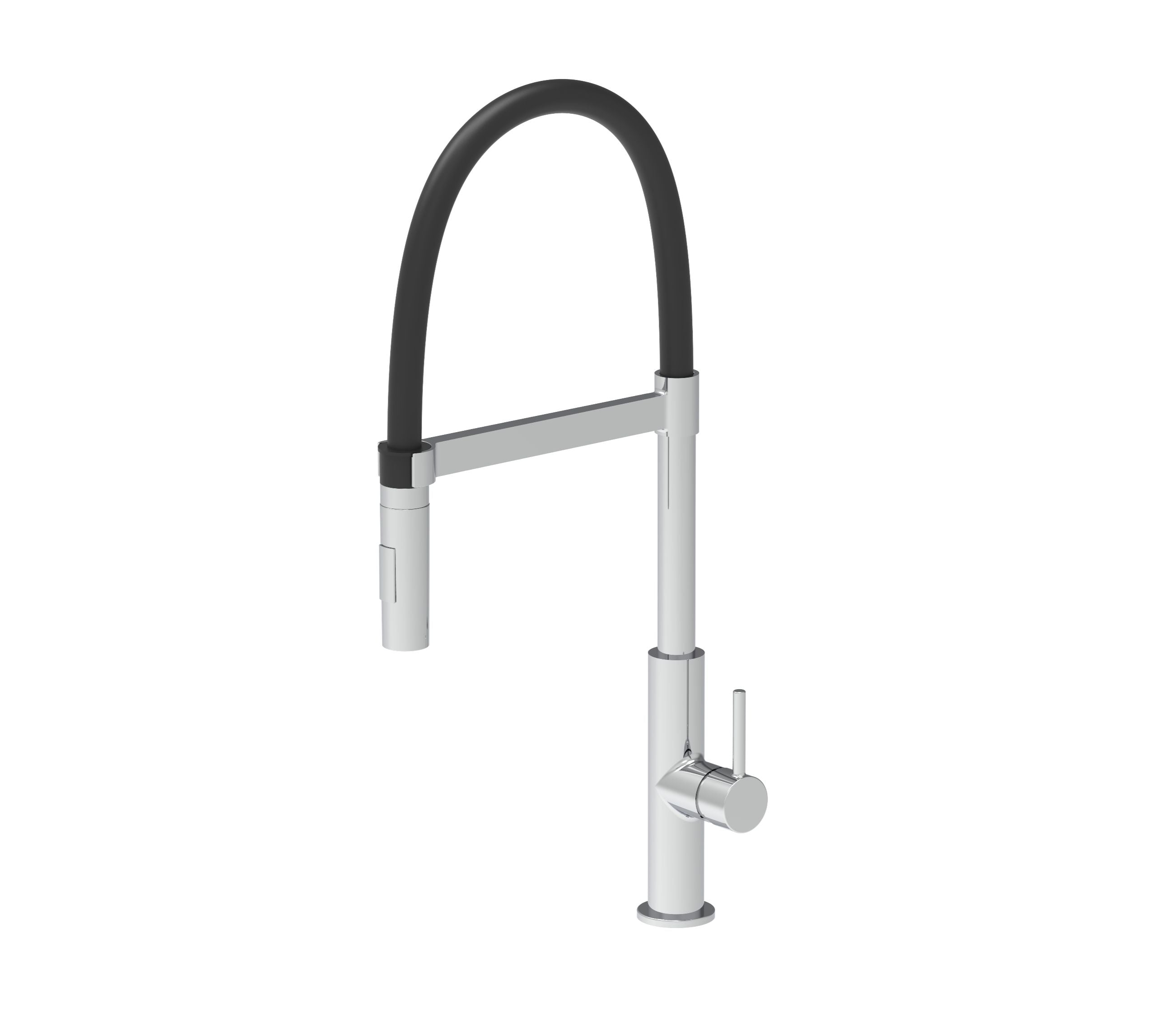 Malham Swan Neck Flexi Pull Down, Dual lever tap - Chrome