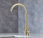 Richmond Twin Lever Mono Bloc Tap - Brushed Gold