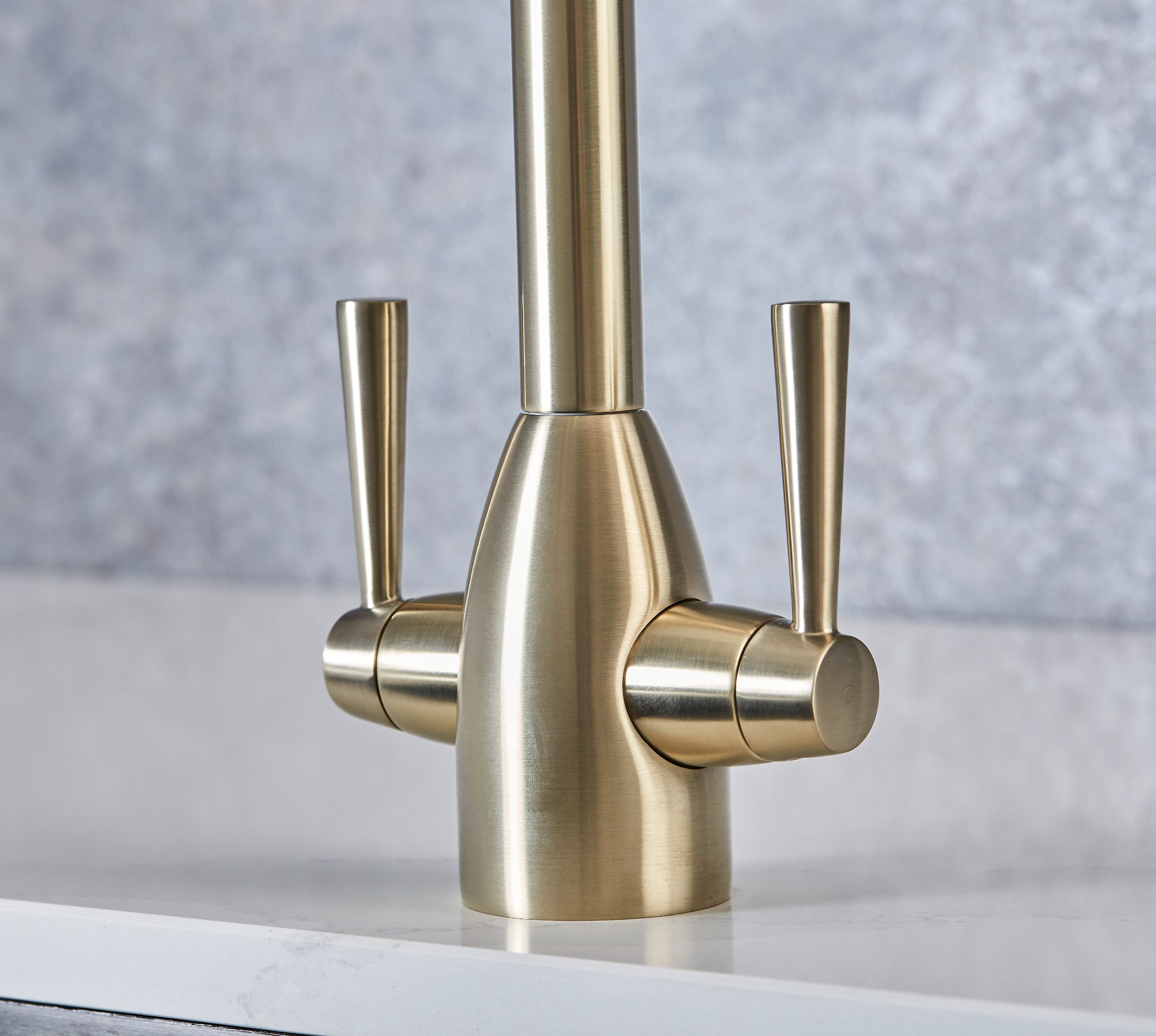 Richmond Twin Lever Mono Bloc Tap - Brushed Gold