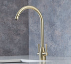 Richmond Twin Lever Mono Bloc Tap - Brushed Gold