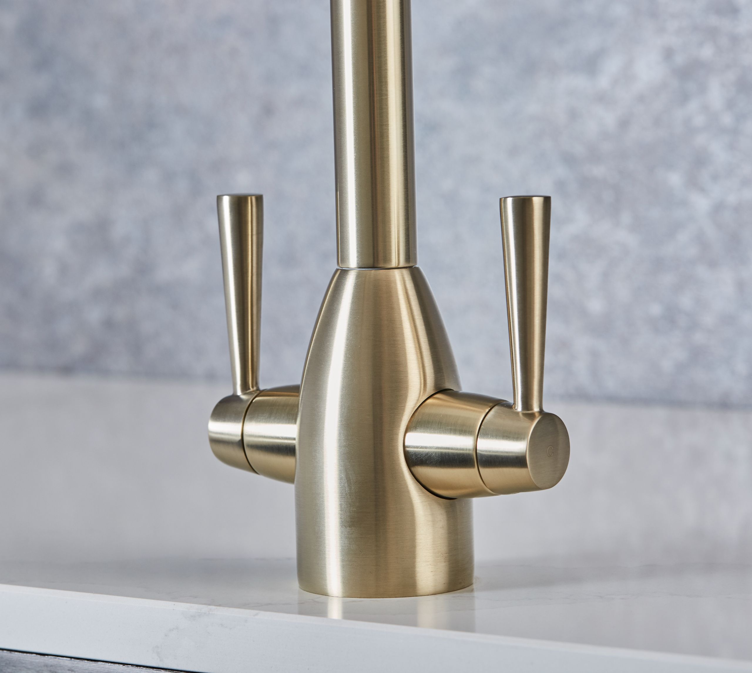 Richmond Twin Lever Mono Bloc Tap - Brushed Gold