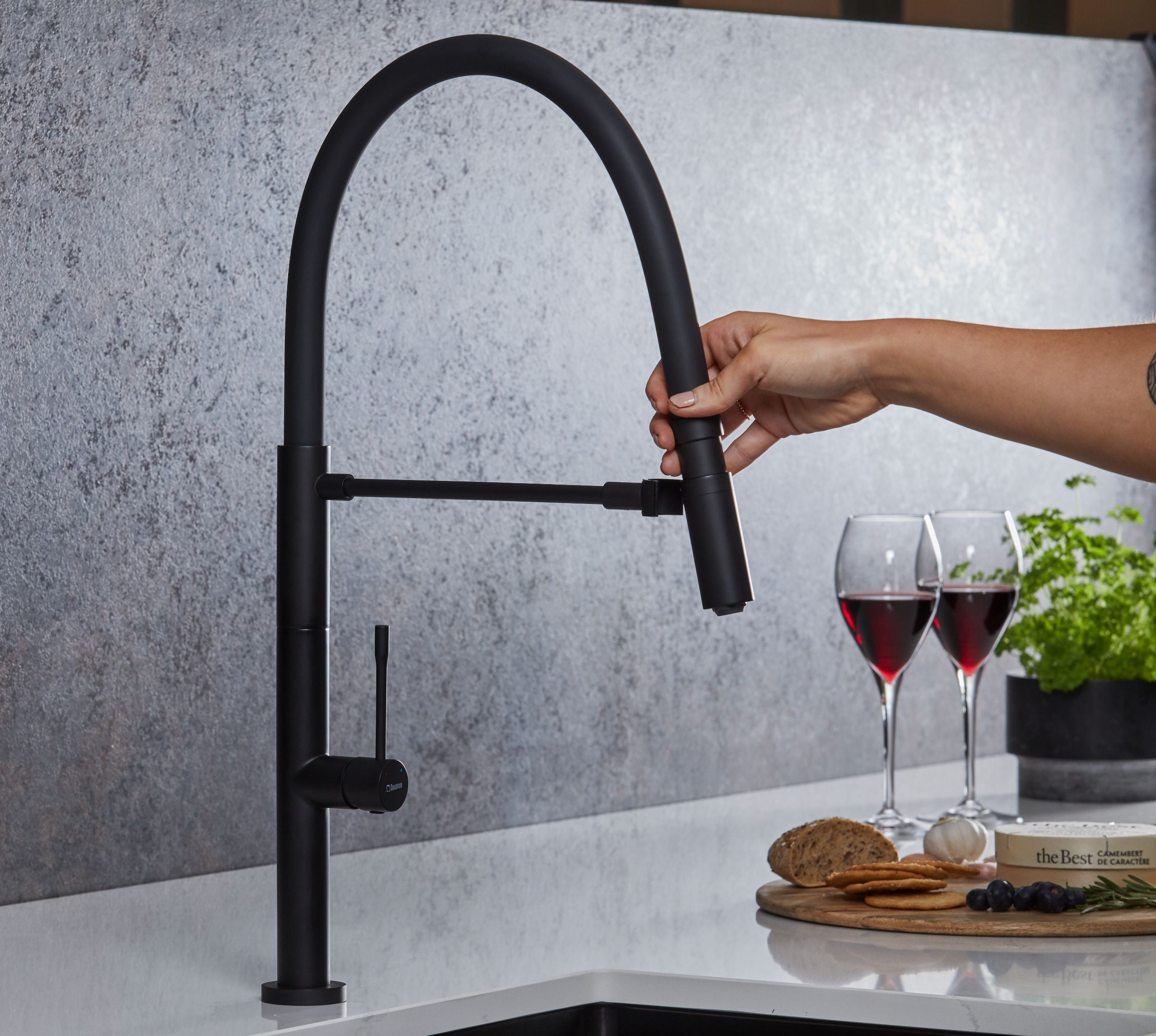 Malham Flexi Pull Down, Dual lever tap
- Matt Black