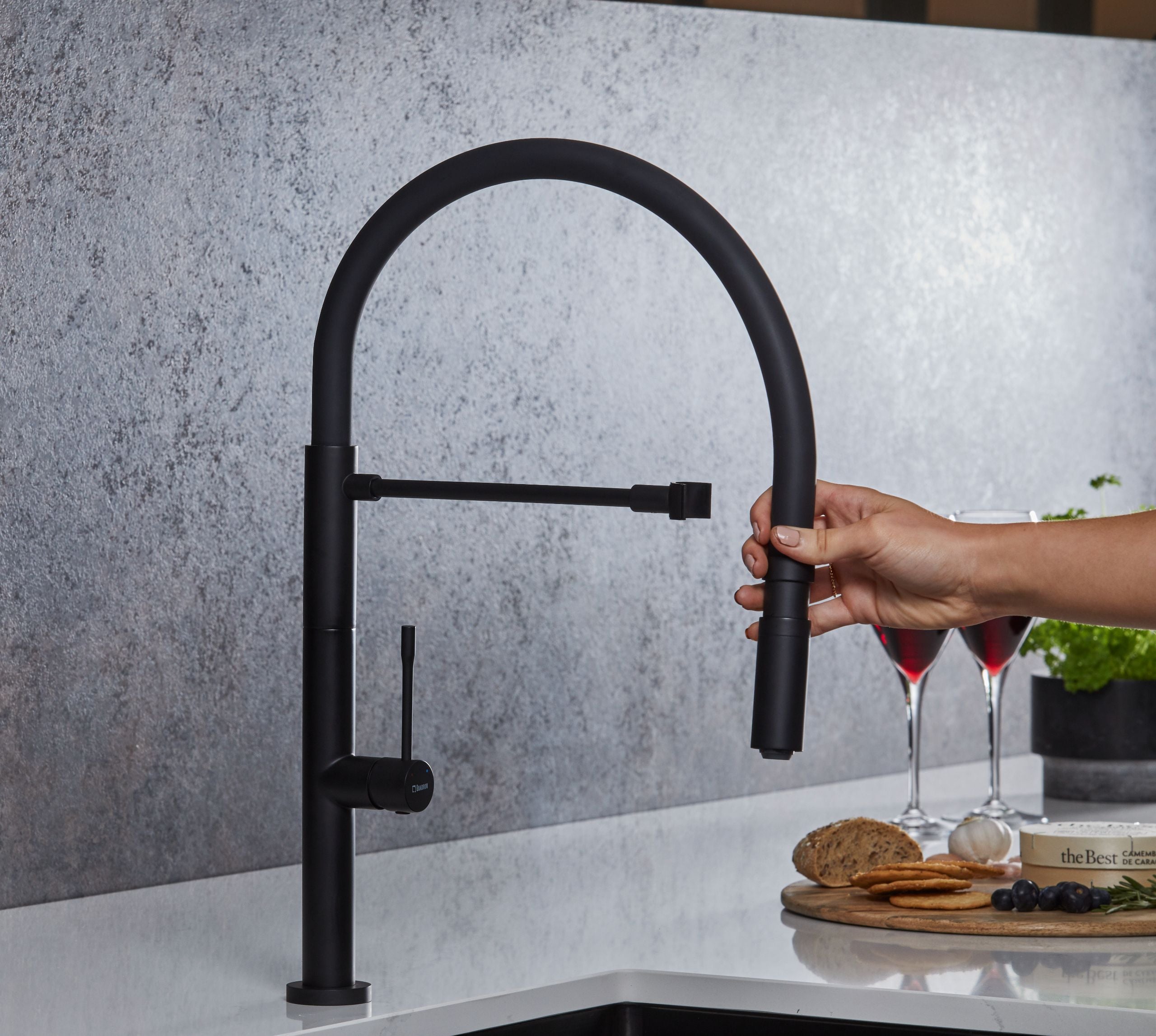 Malham Flexi Pull Down, Dual lever tap
- Matt Black