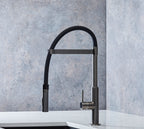 Malham Flexi Pull Down, Dual lever tap- Gun Metal