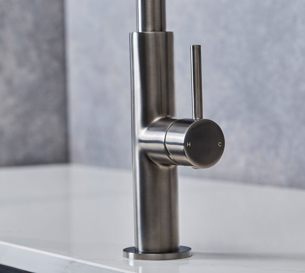 Malham Flexi Pull Down, Dual lever tap- Gun Metal