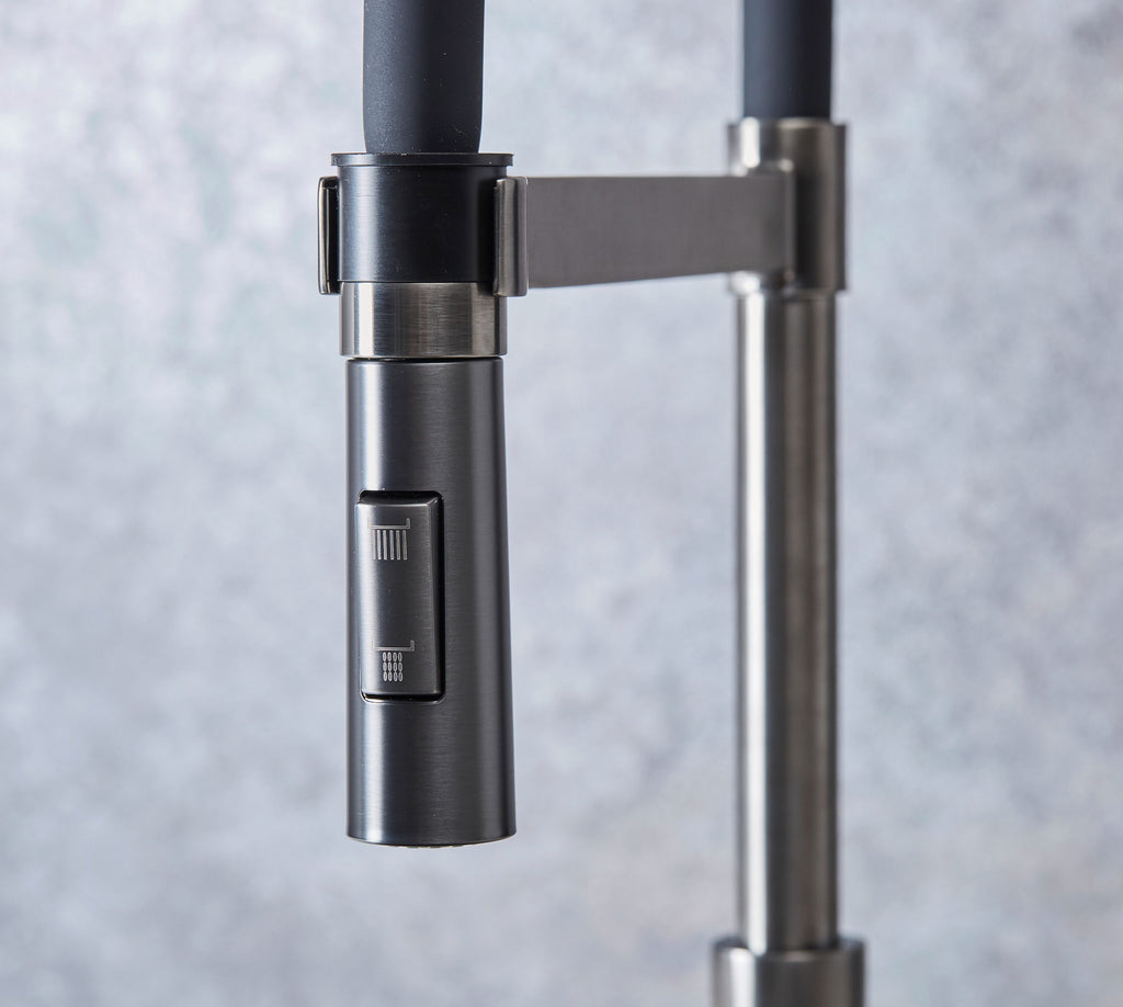 Malham Flexi Pull Down, Dual lever tap- Gun Metal