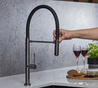 Malham Flexi Pull Down, Dual lever tap- Gun Metal
