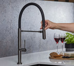 Malham Flexi Pull Down, Dual lever tap- Gun Metal