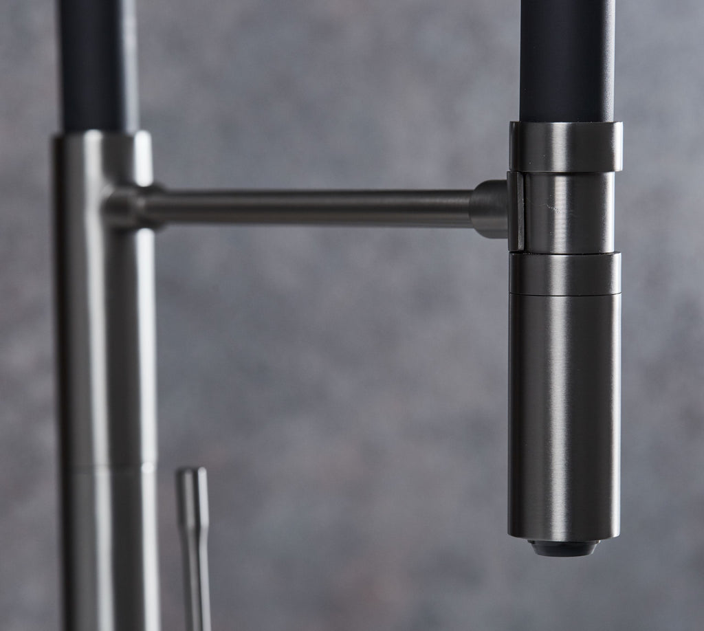 Malham Flexi Pull Down, Dual lever tap- Gun Metal