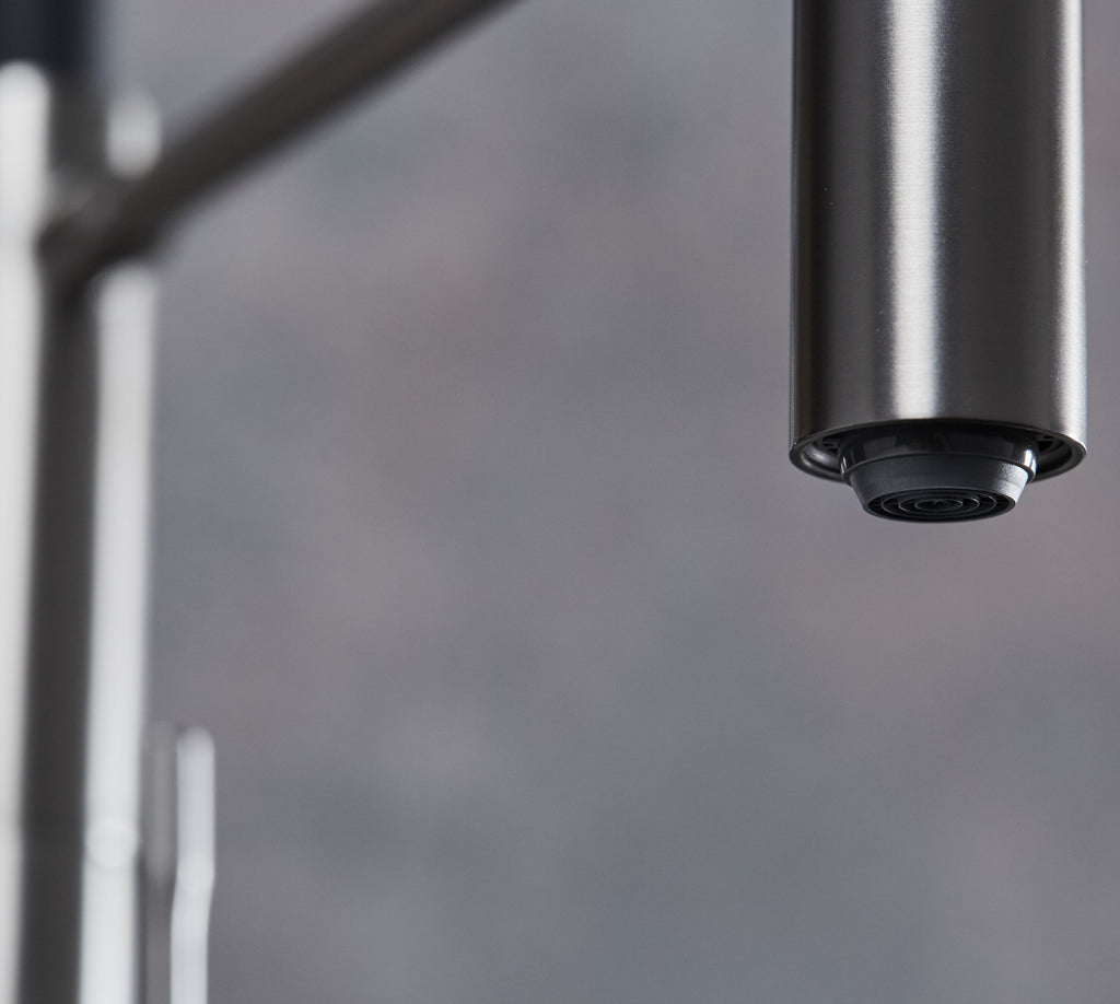 Malham Flexi Pull Down, Dual lever tap- Gun Metal