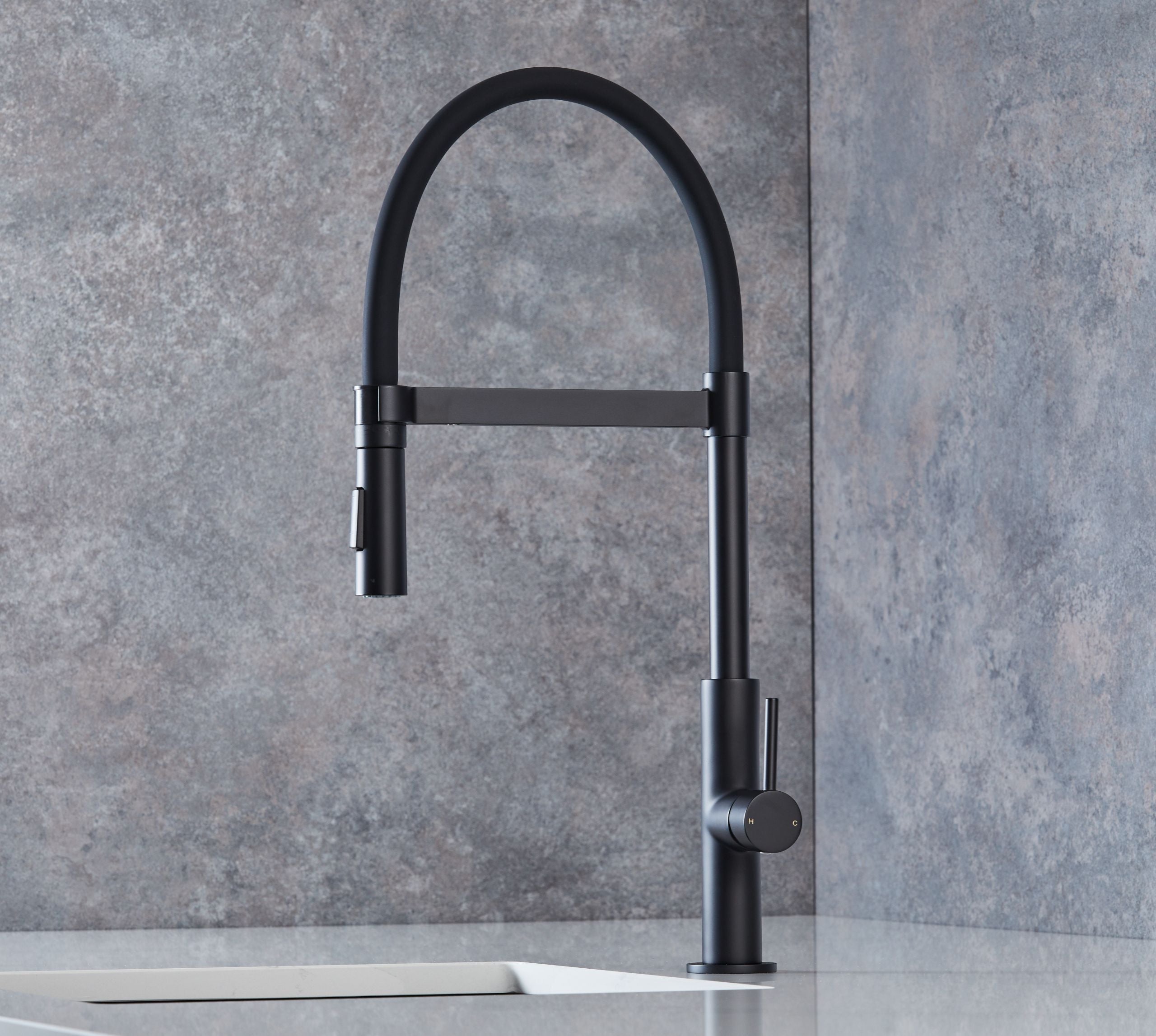 Malham Flexi Pull Down, Dual lever tap
- Matt Black