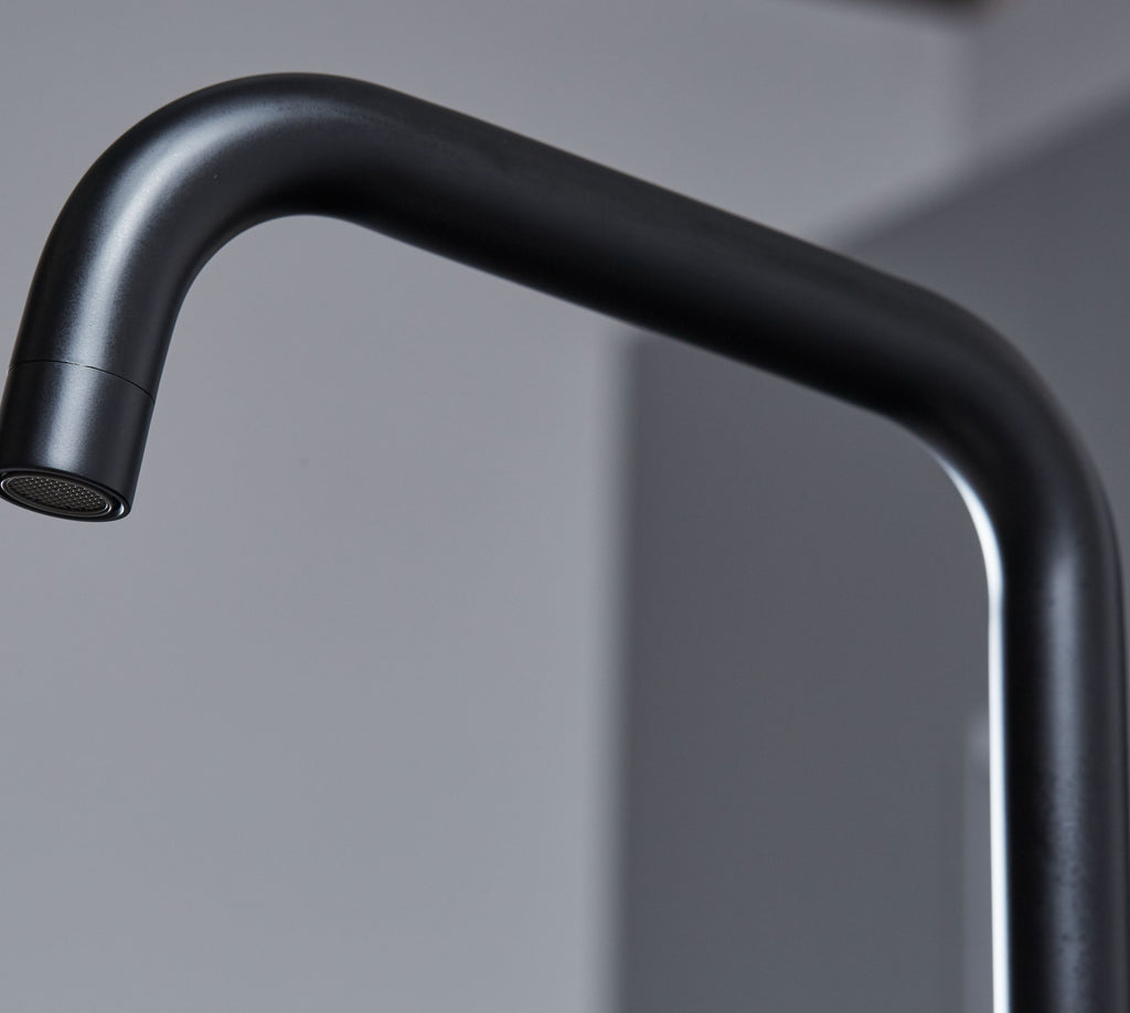 Malton Mono Bloc Twin Flat handles with D shaped spout - Matt Black