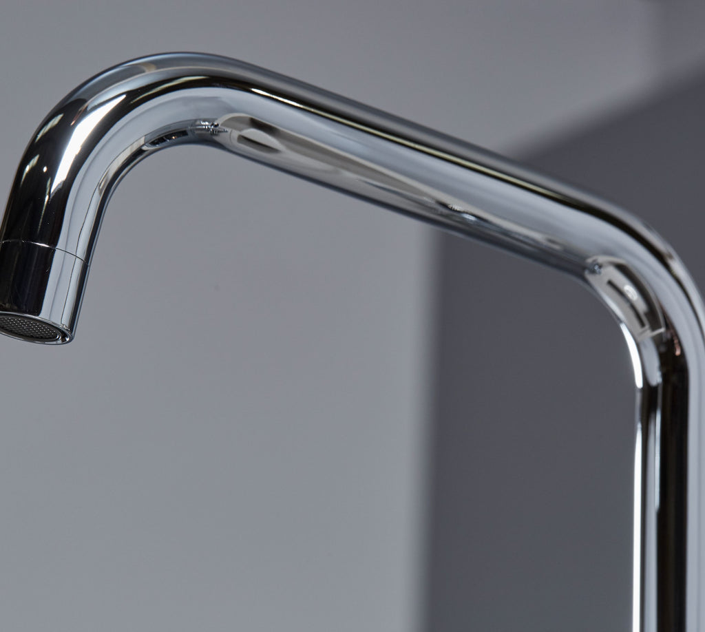 Malton Mono Bloc Flat Twin Lever Handles with Round D shaped Spout - Chrome