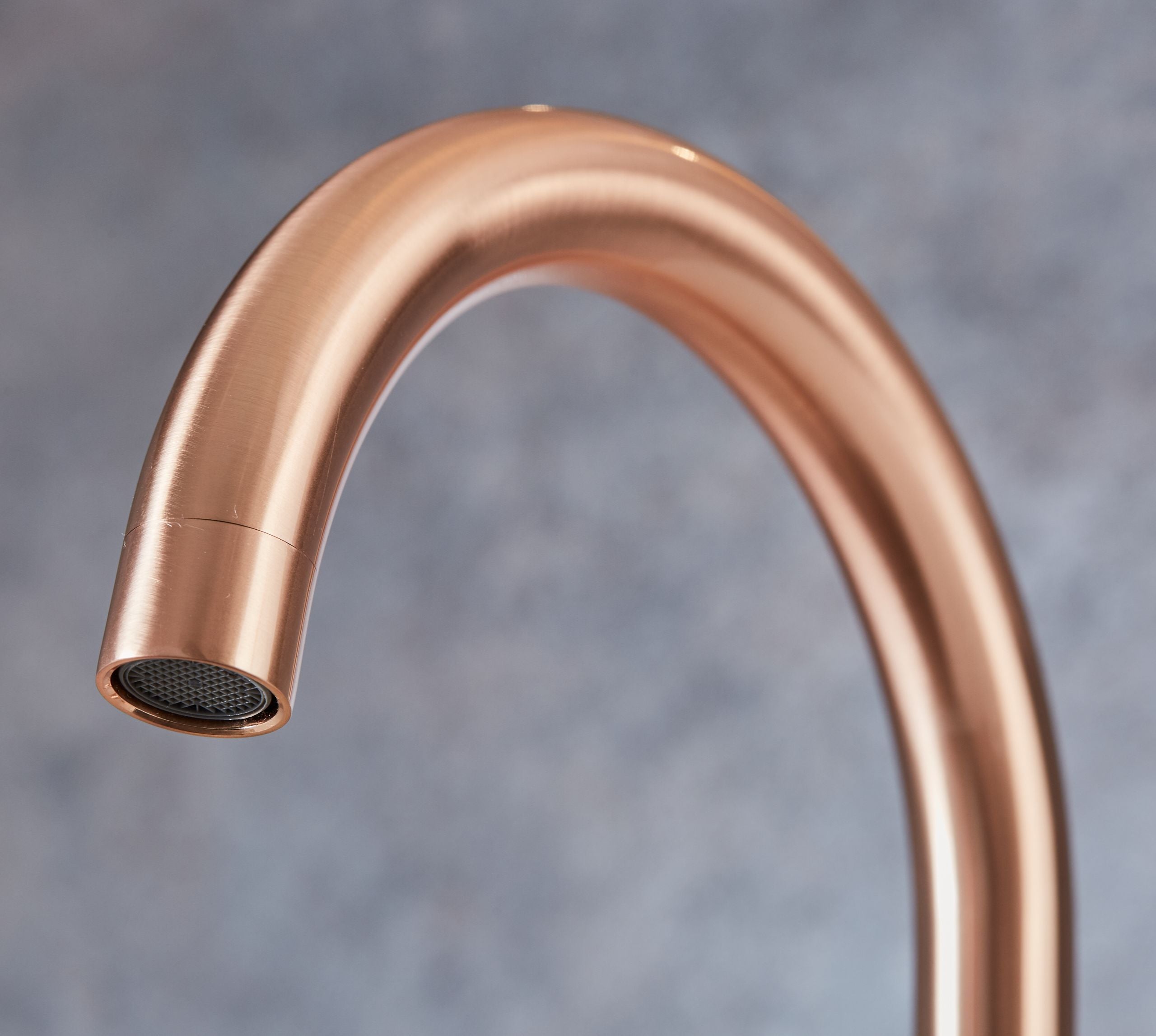 Imperial Twin Lever Traditional Style Swan Neck Mono Bloc Kitchen Tap - Copper with White Handles