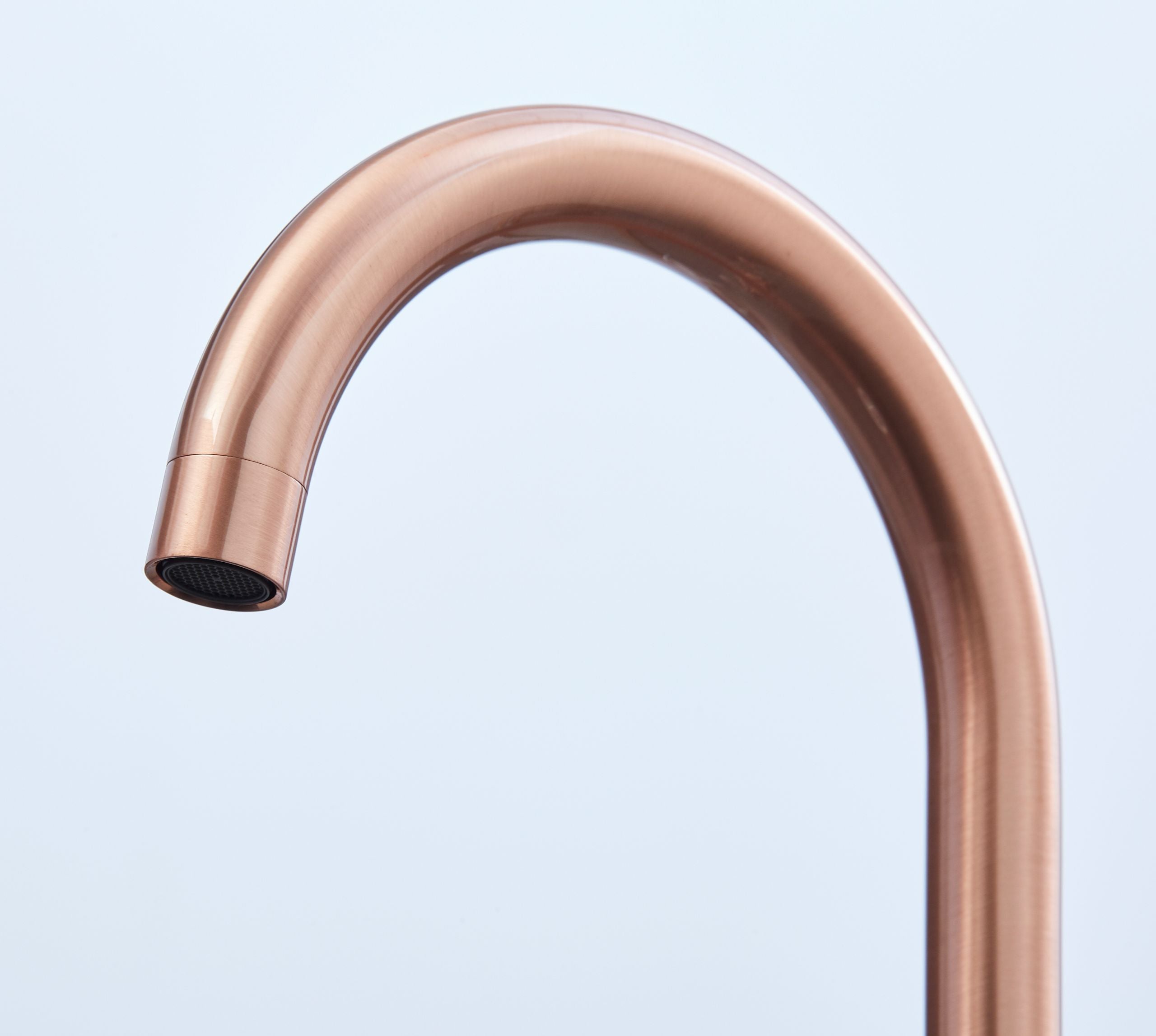 Imperial Twin Lever Traditional Style Swan Neck Mono Bloc Kitchen Tap - Copper with White Handles