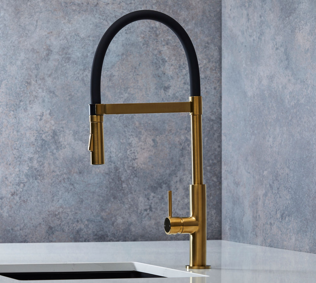 Malham Flexi Pull Down, Dual lever tap
- Brushed Brass