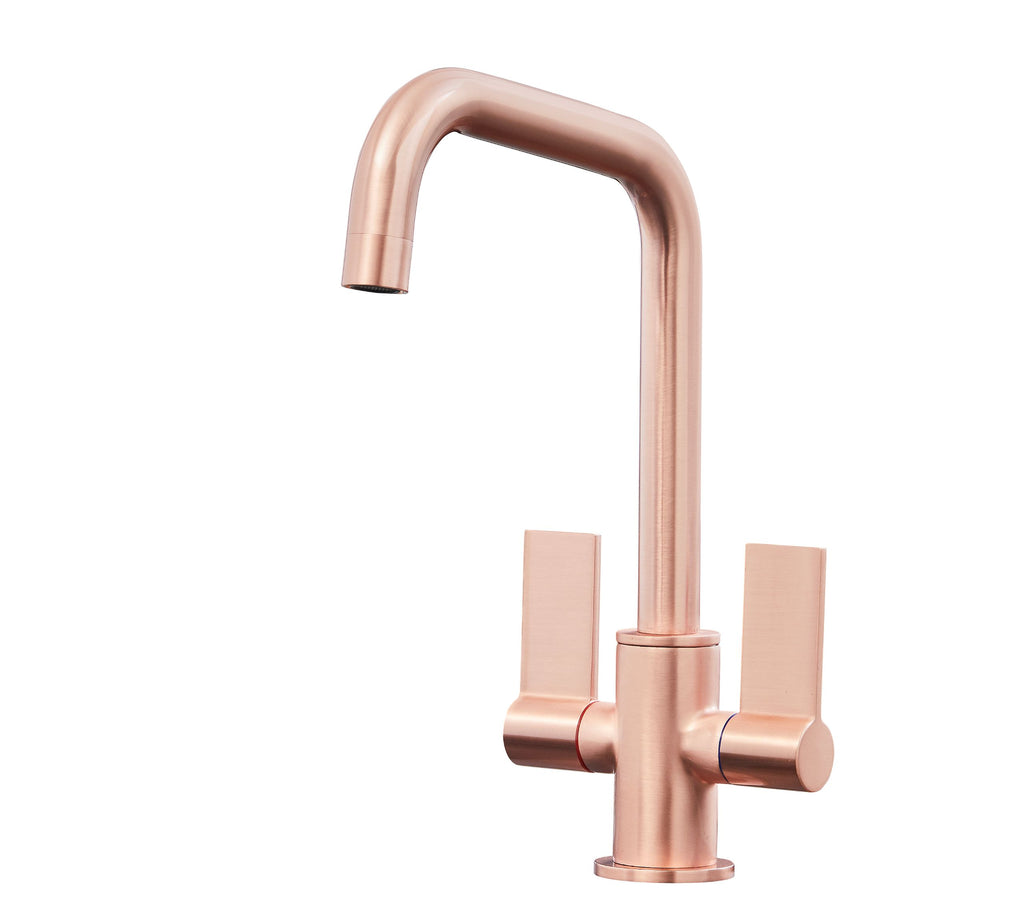 Malton Mono Bloc Flat Twin Handled with Round D Shaped Spout - Copper