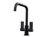 Malton Mono Bloc Twin Flat handles with D shaped spout - Matt Black