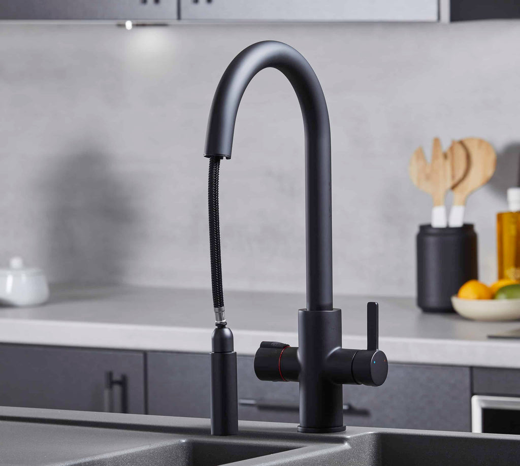 Platinum 4-in-1 Pull-Out: Swan Neck - Matt Black