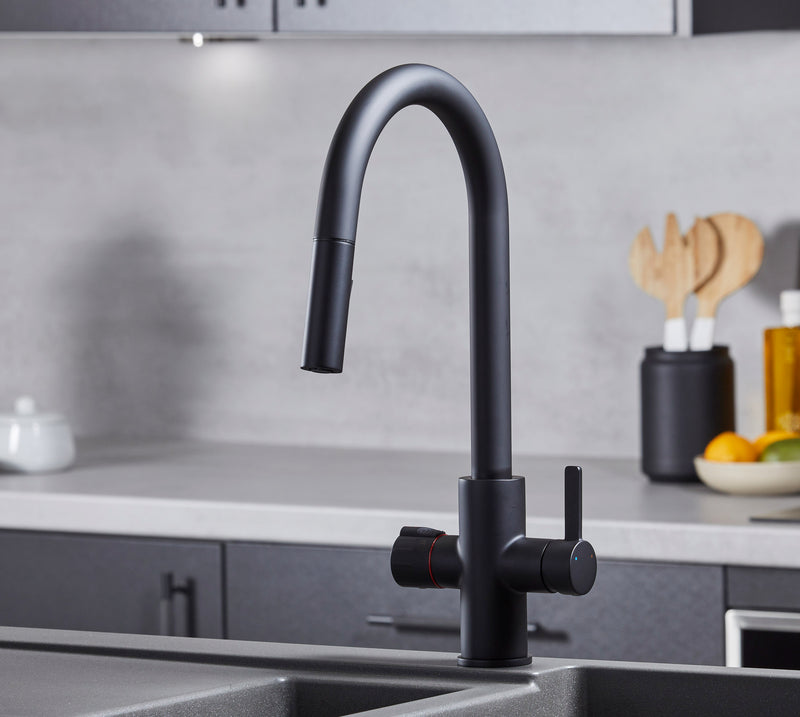 Platinum 4-in-1 Pull-Out: Swan Neck - Matt Black