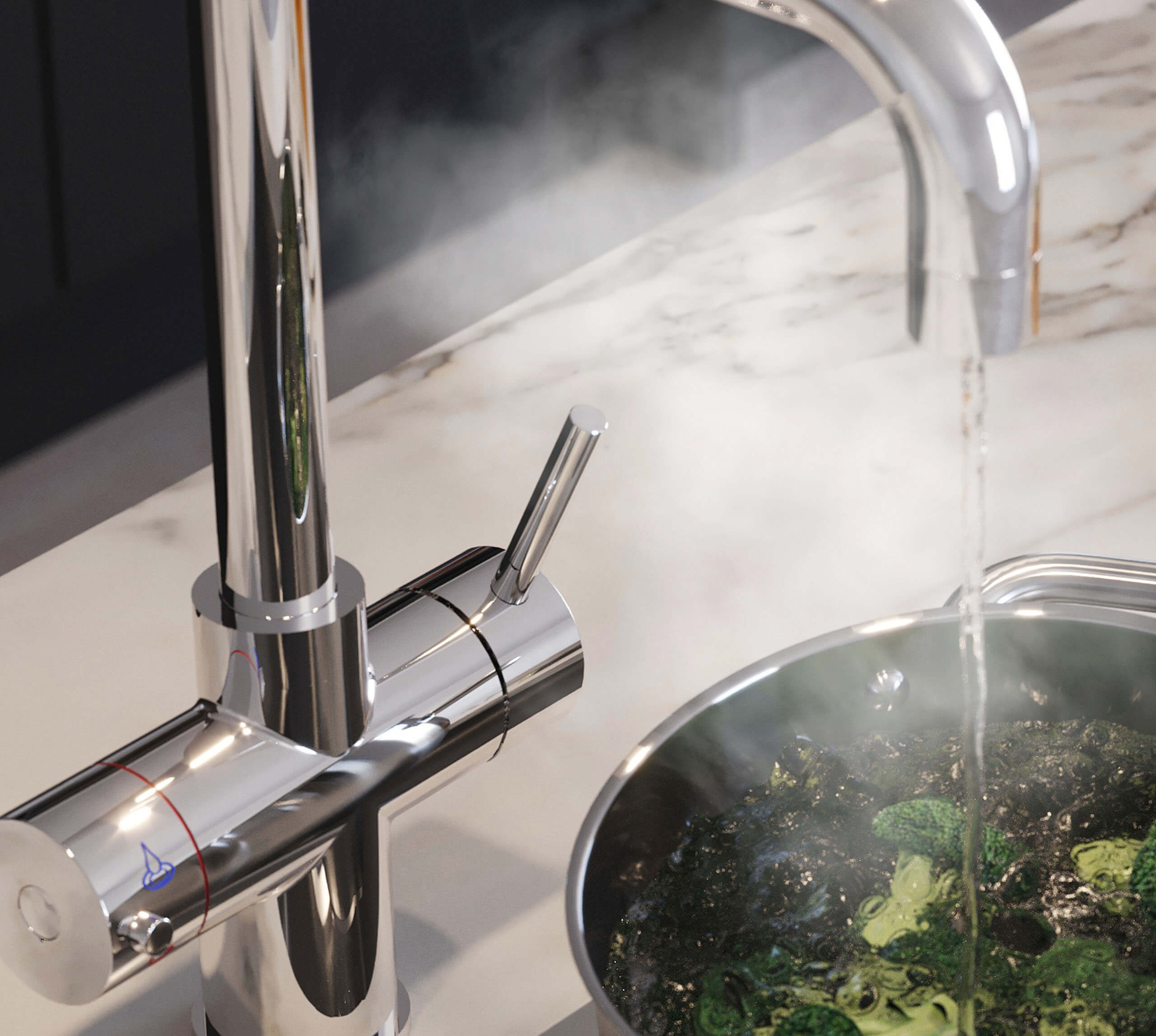 Avista 3-in-1: D-Shape - Square - Chrome