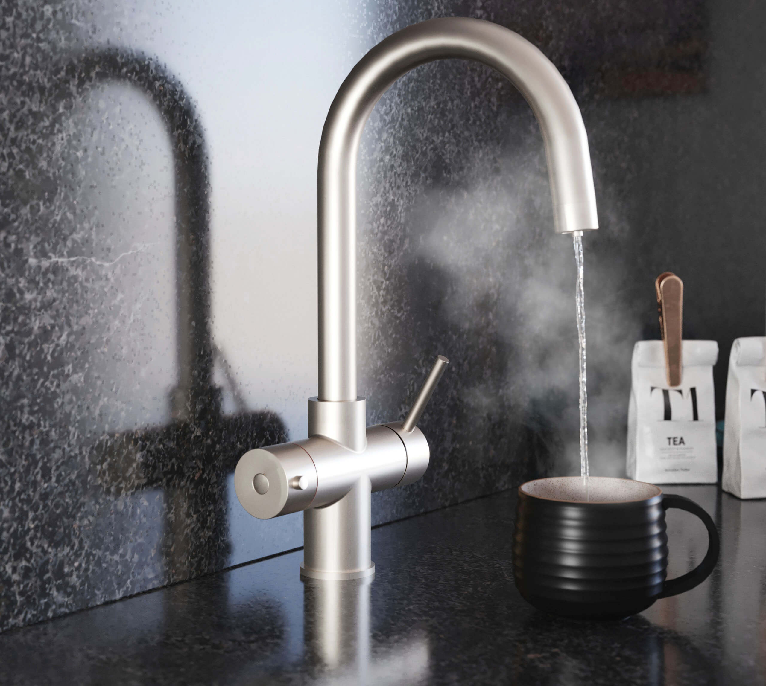 Athena 3-in-1: Swan Neck - Brushed Nickel