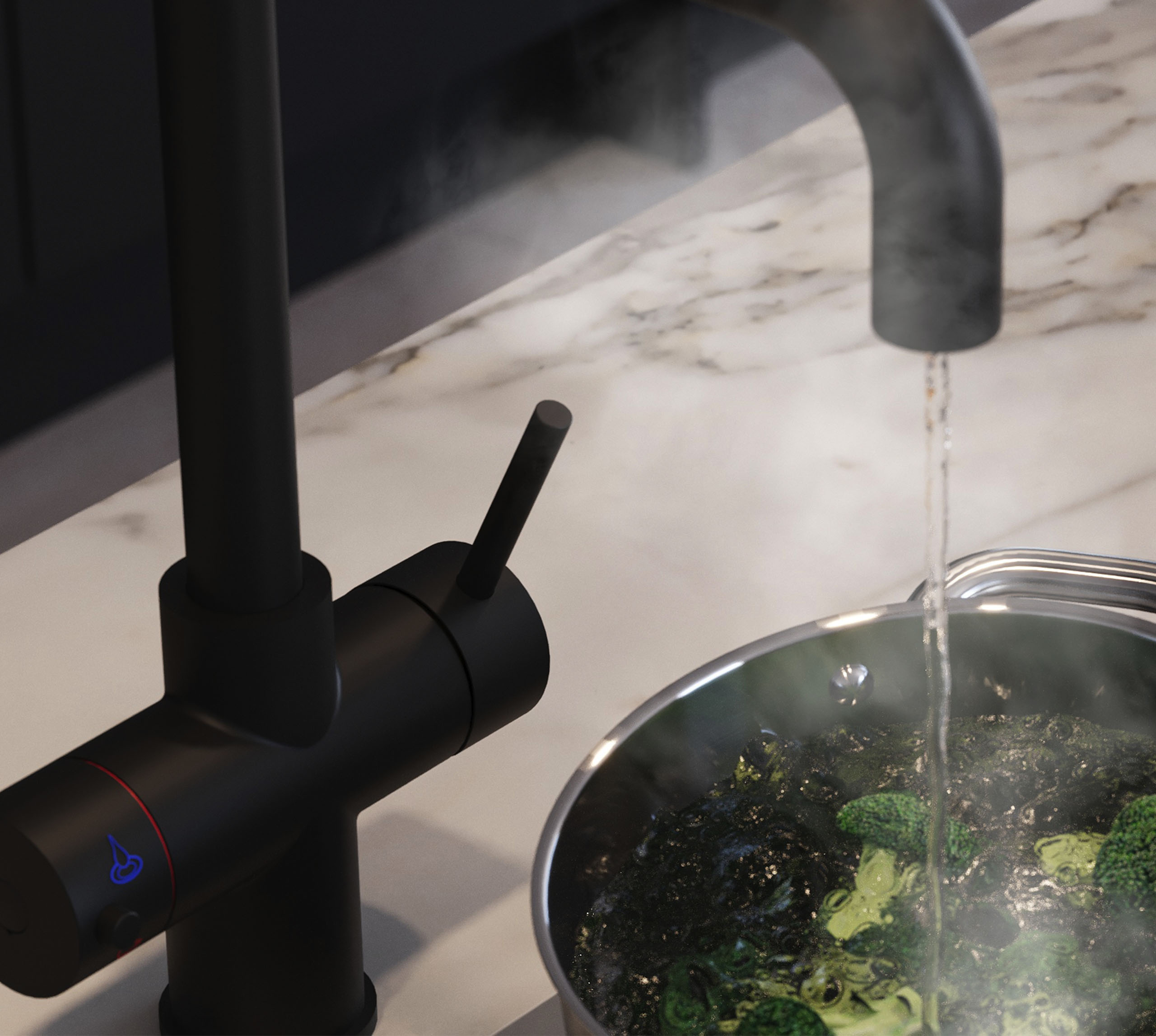 Genoa D-Shape 4-in-1 Boiling Tap - Matt Black