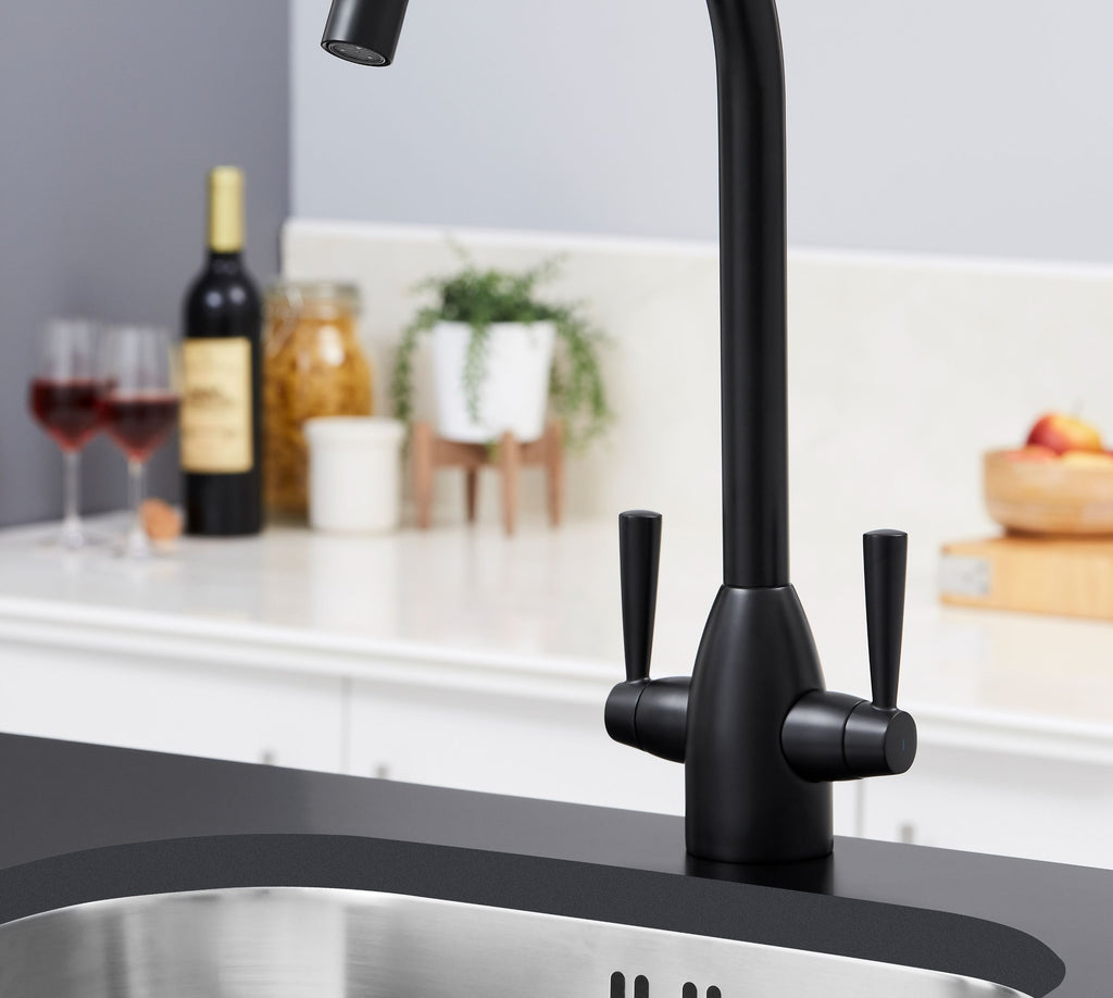 Richmond Twin Lever Mono Bloc Tap - Matt Black