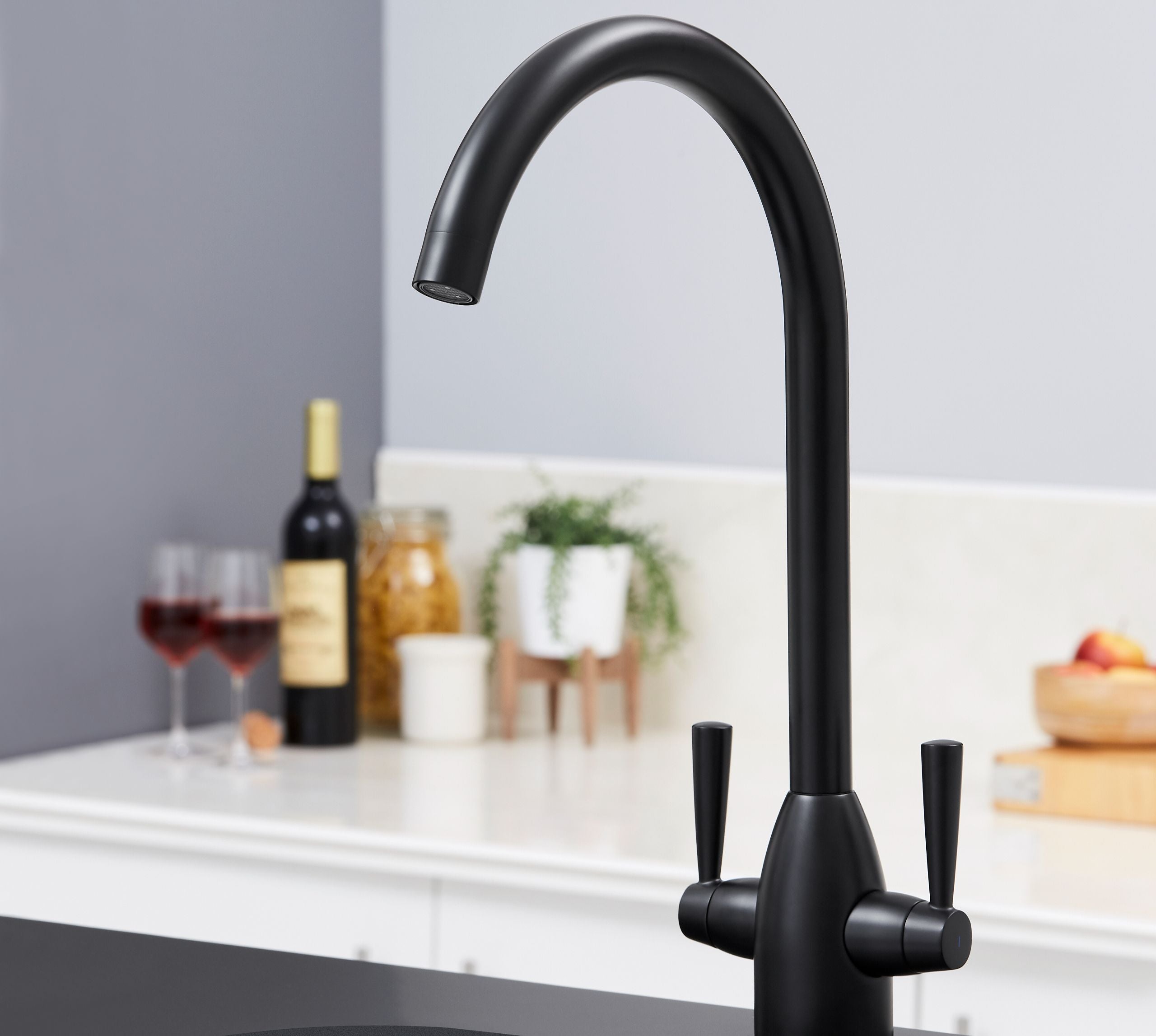 Richmond Twin Lever Mono Bloc Tap - Matt Black