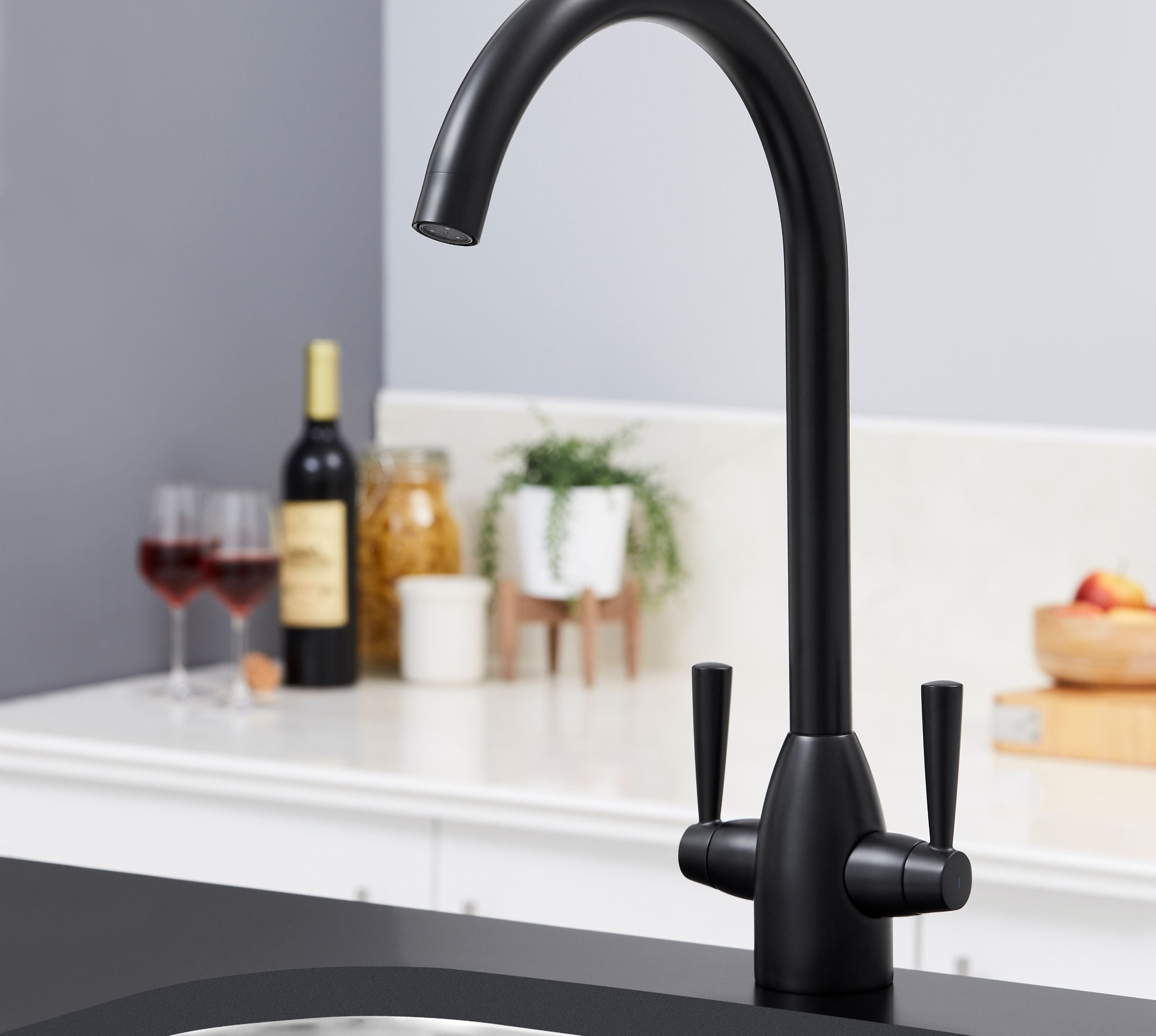 Richmond Twin Lever Mono Bloc Tap - Matt Black