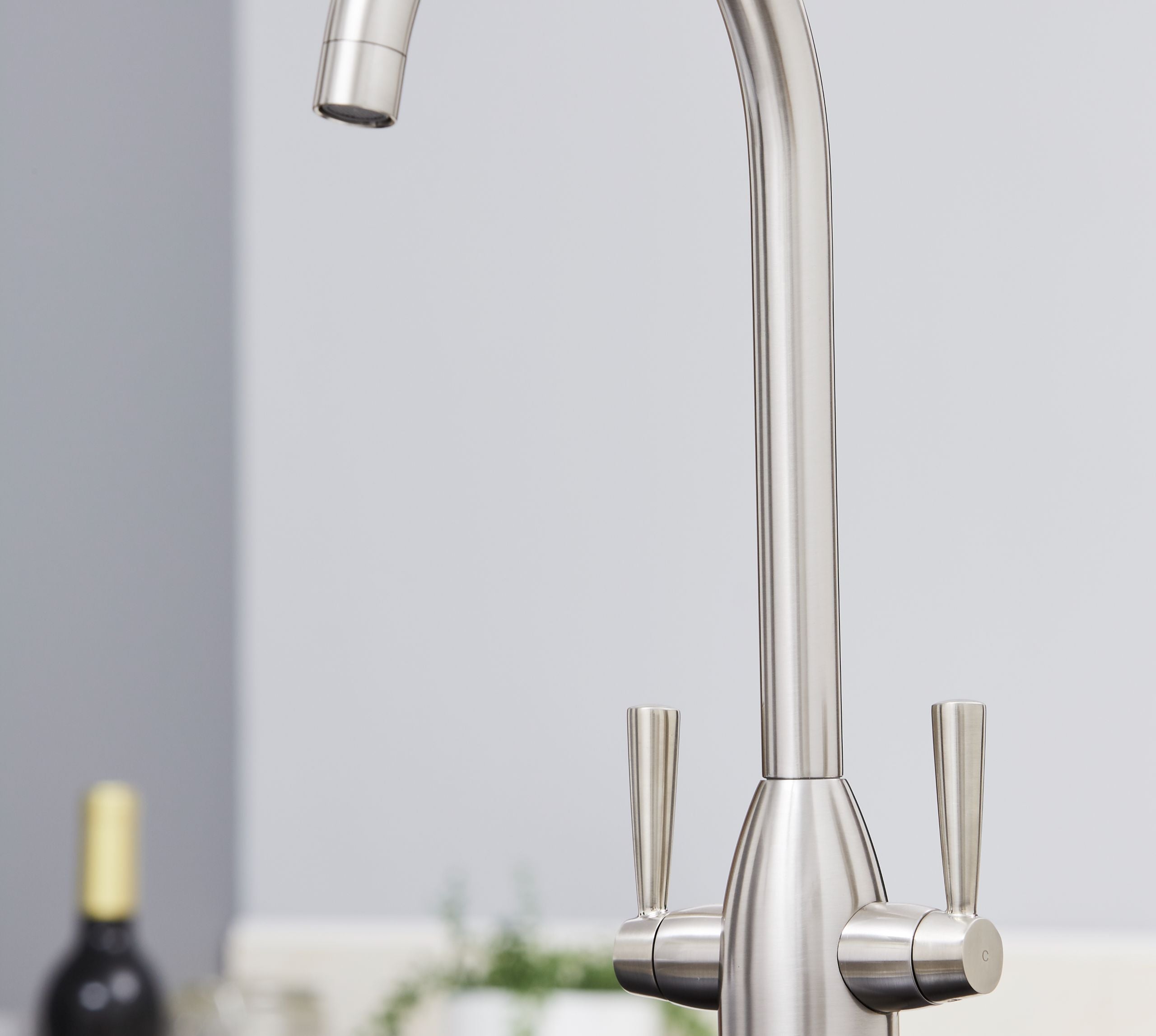 Richmond Twin Lever Mono Bloc Tap - Brushed Nickel