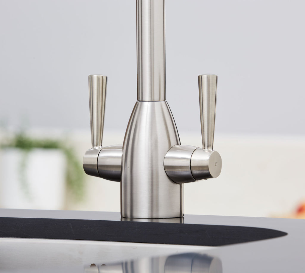 Richmond Twin Lever Mono Bloc Tap - Brushed Nickel