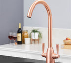 Richmond Twin Lever Mono Bloc Tap - Copper