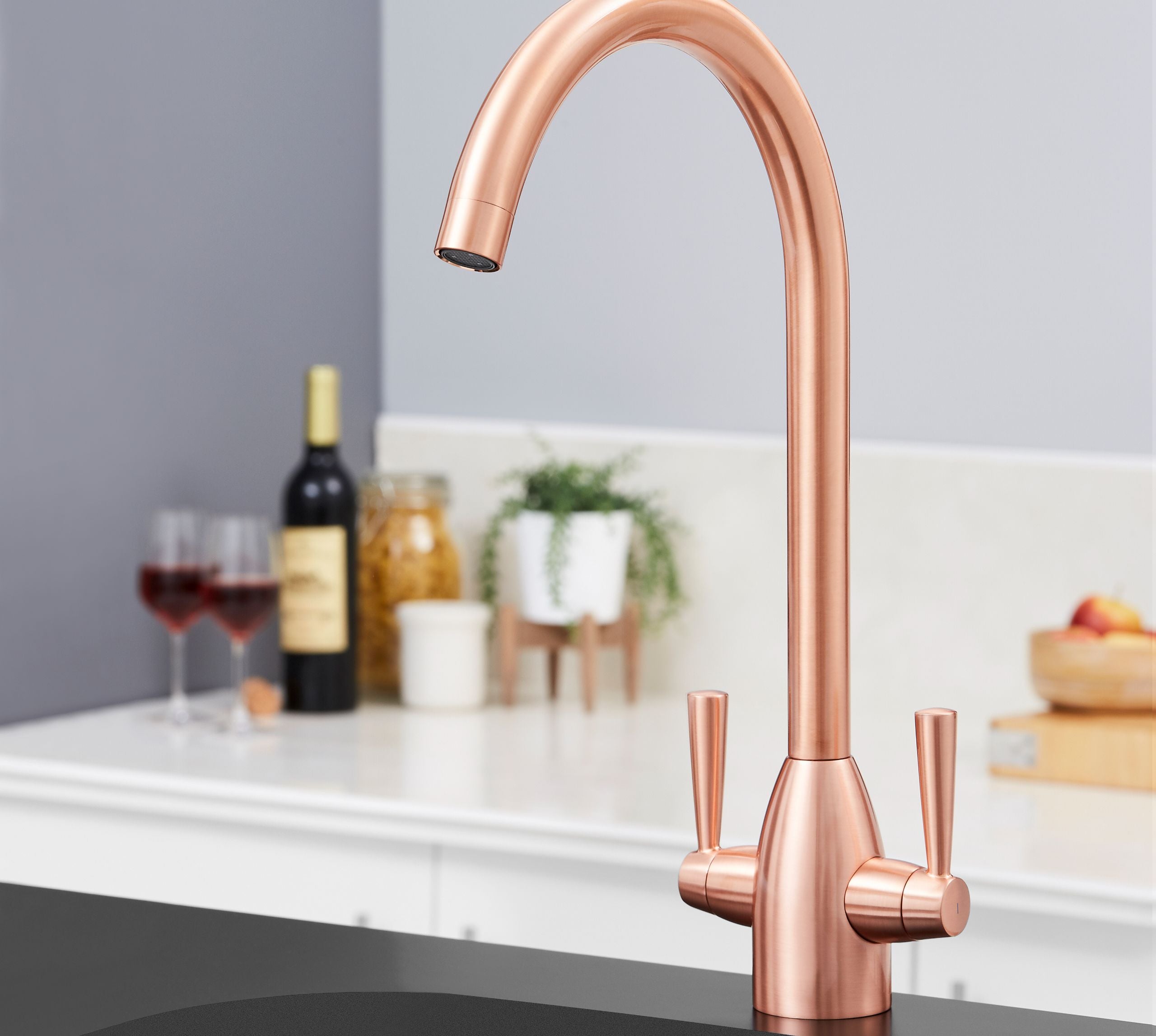 Richmond Twin Lever Mono Bloc Tap - Copper