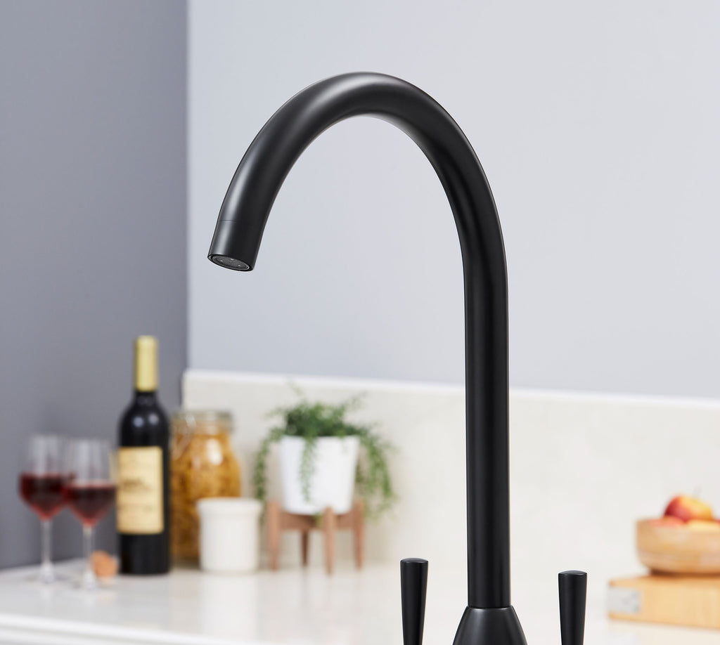 Richmond Twin Lever Mono Bloc Tap - Matt Black