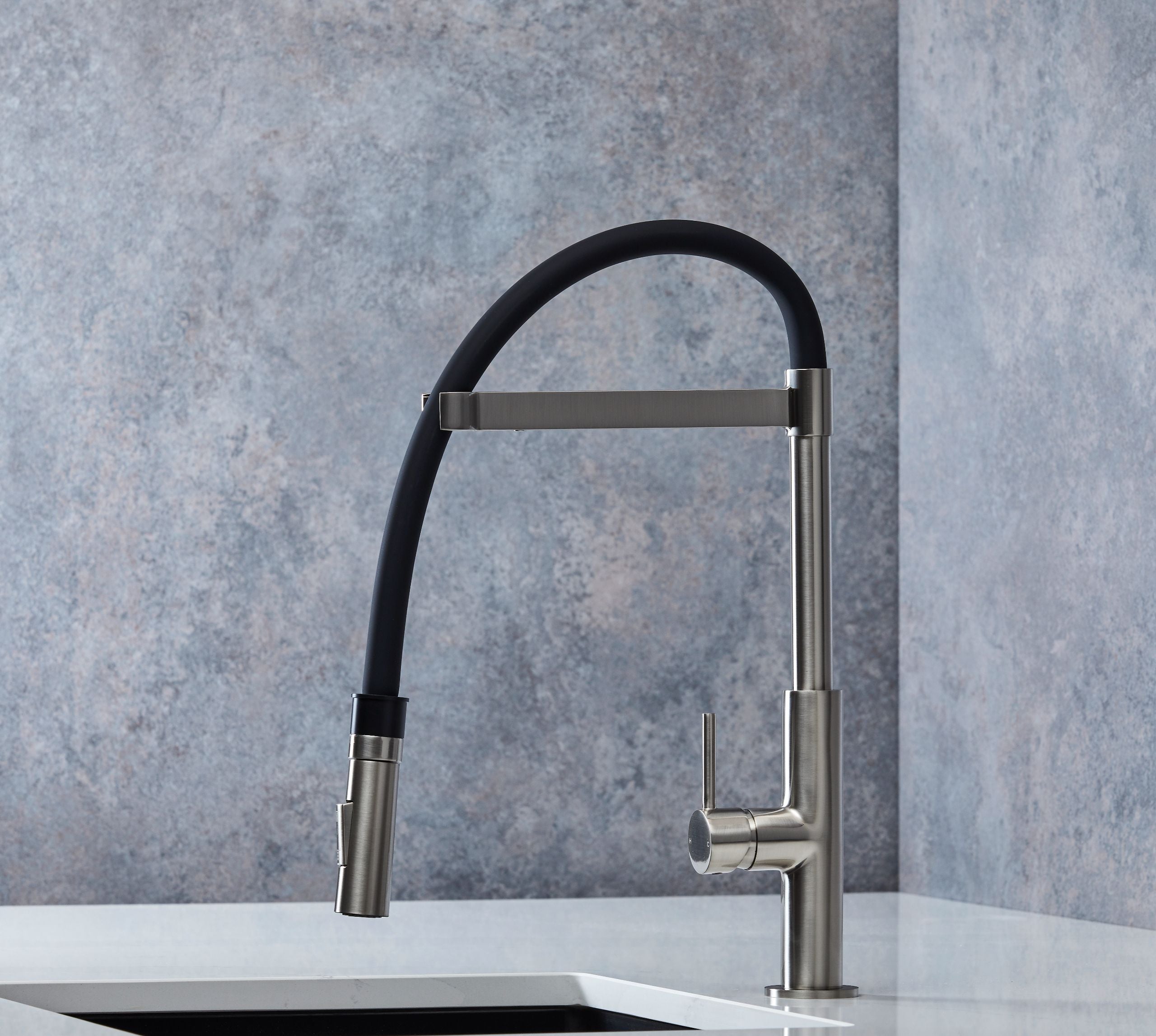 Malham Flexi Pull Down, Dual lever tap
- Brushed Nickel