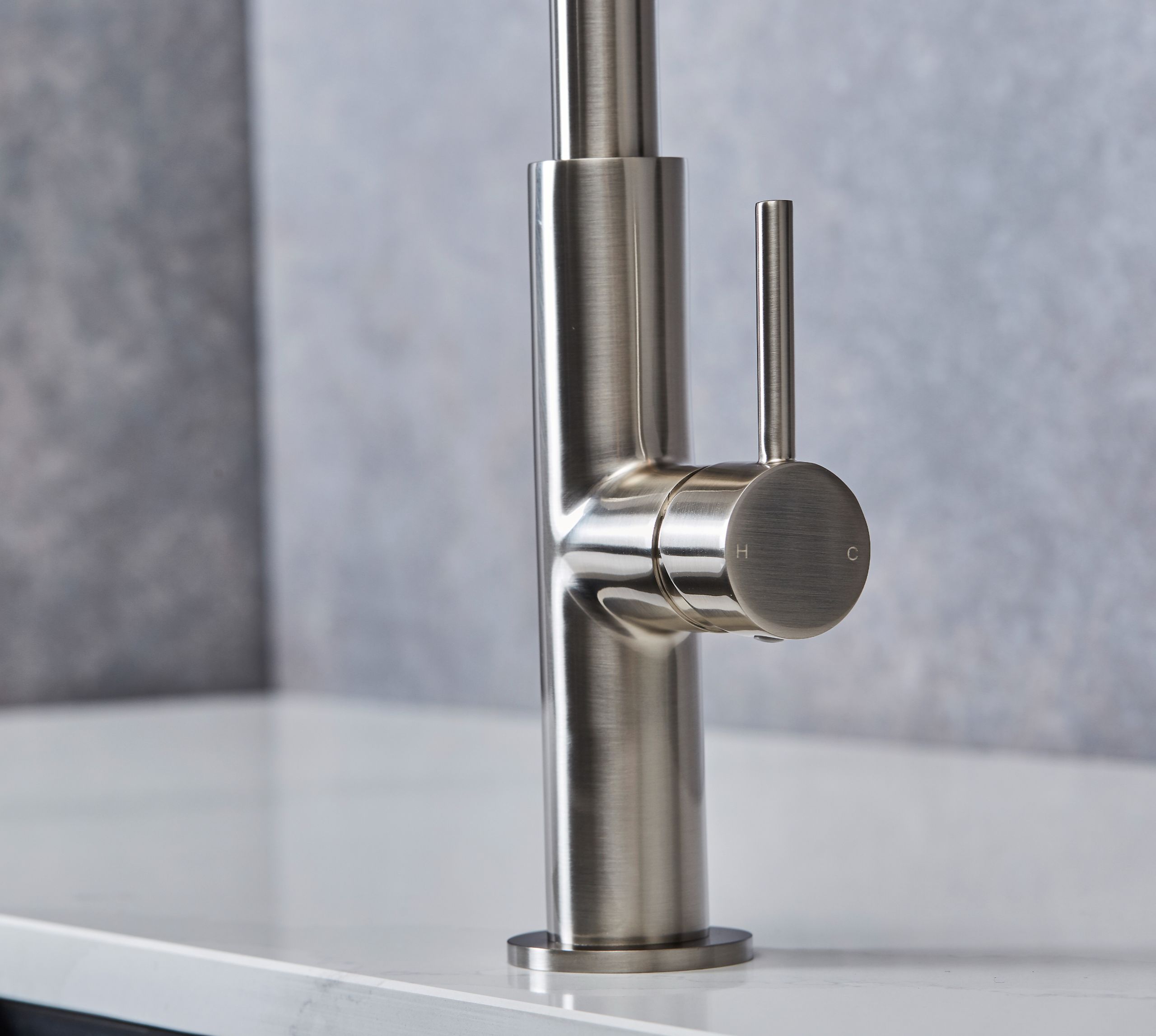 Malham Flexi Pull Down, Dual lever tap
- Brushed Nickel