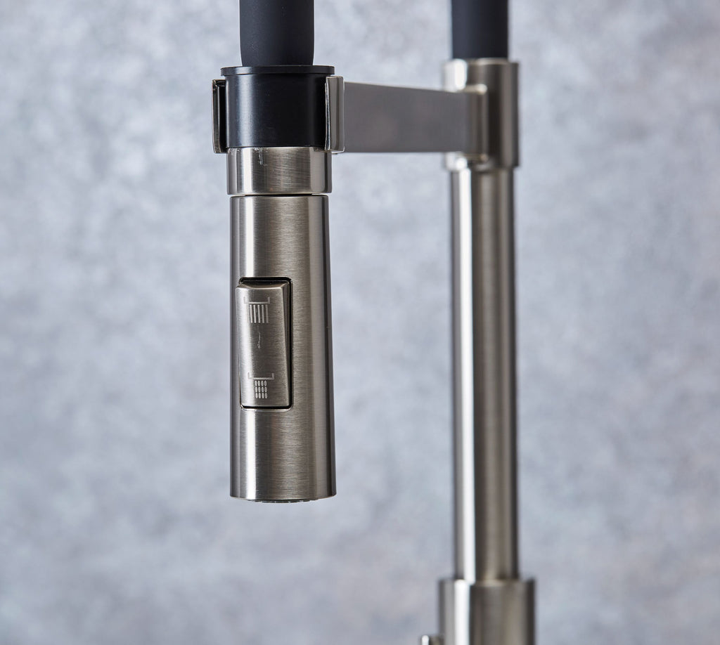 Malham Flexi Pull Down, Dual lever tap
- Brushed Nickel