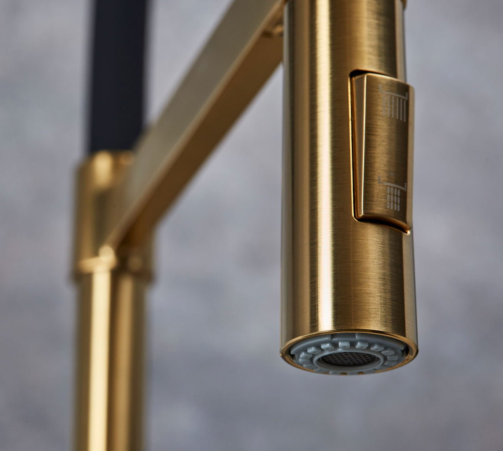 Malham Flexi Pull Down, Dual lever tap
- Brushed Brass