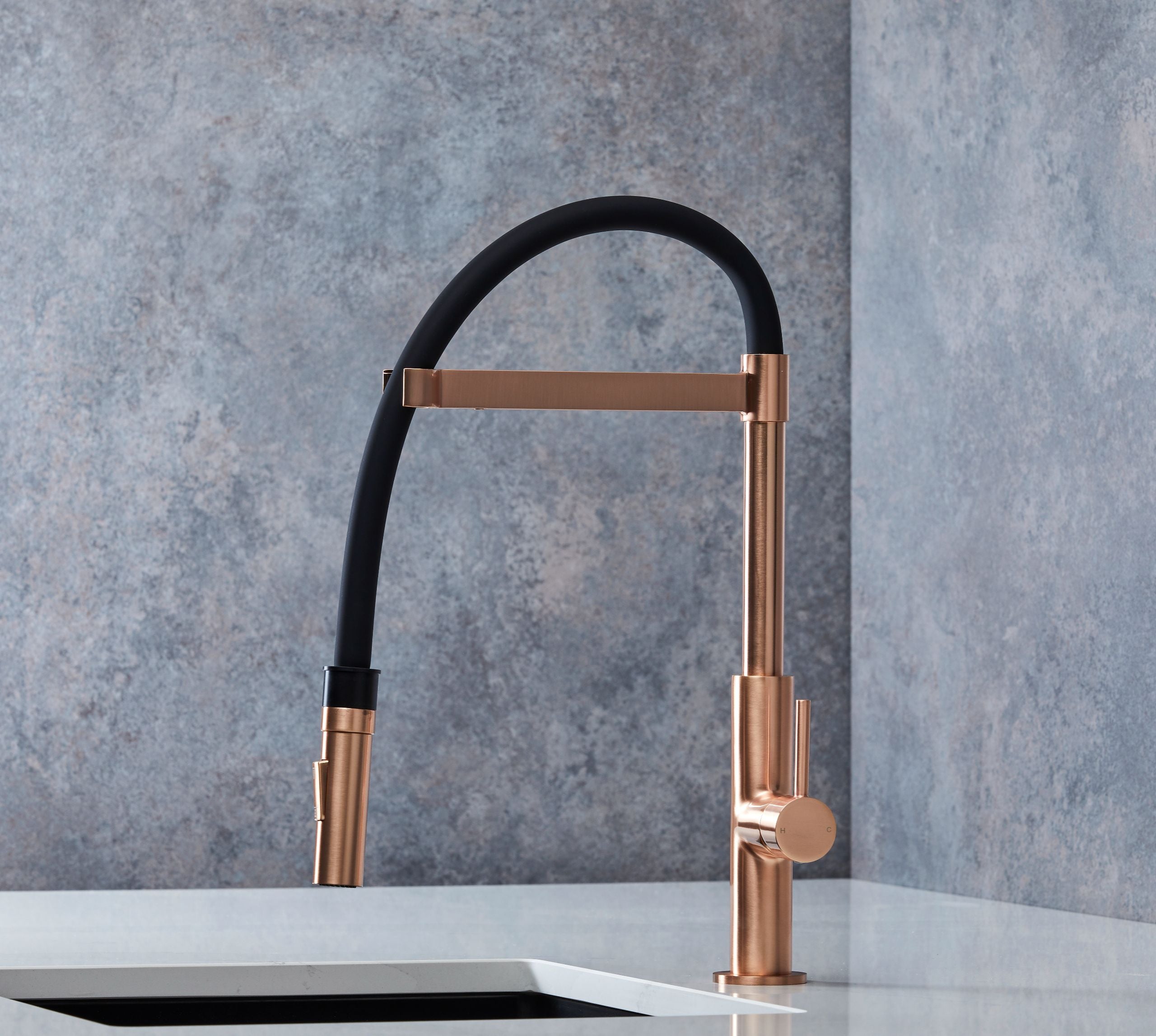 Malham Flexi Pull Down, Dual lever tap
- Rose Gold