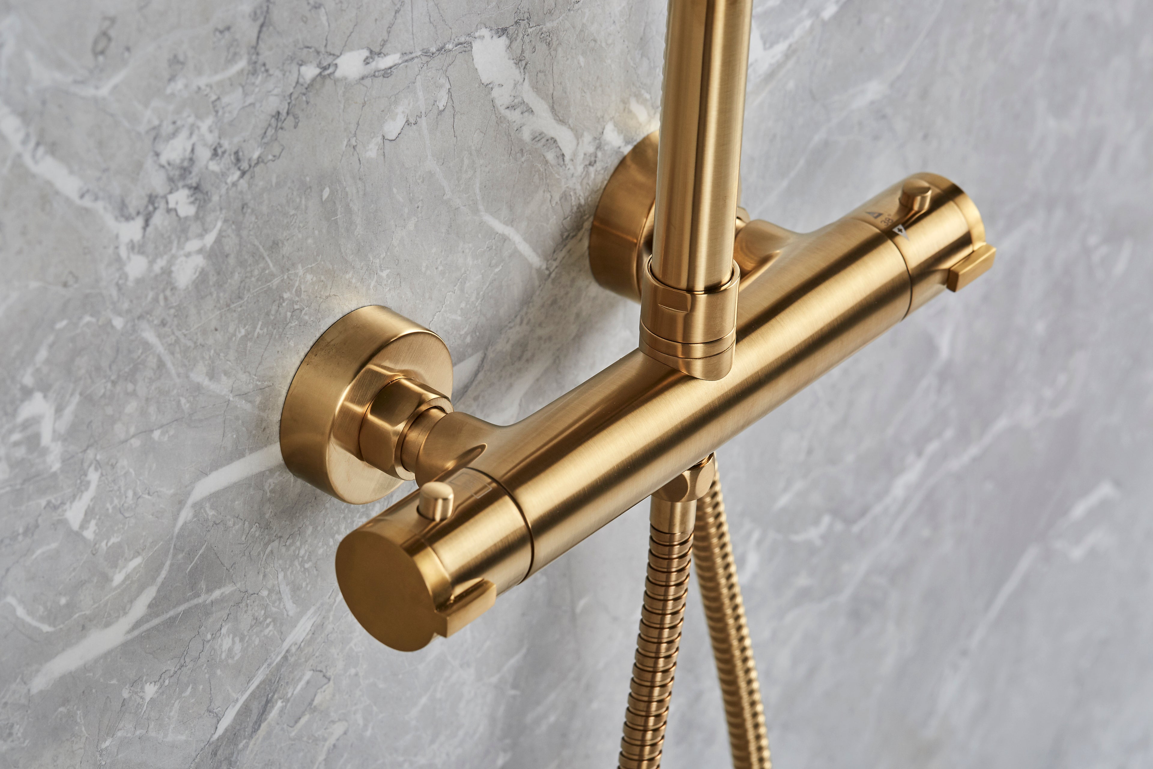 Round Shower Valve and full kit - Vernet WRAS approved Valve - Brushed Brass