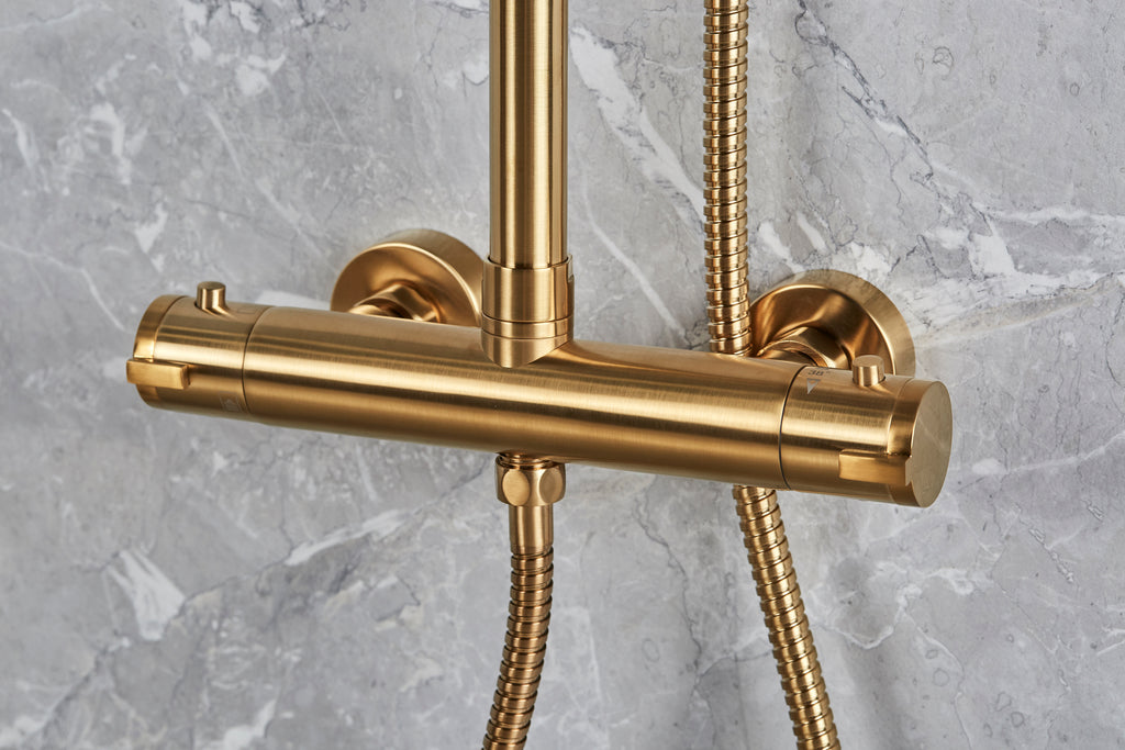 Round Shower Valve and full kit - Vernet WRAS approved Valve - Brushed Brass