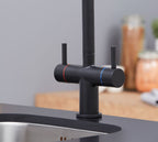 Shannon Twin Lever Swan Neck Mono Bloc Tap - Matt Black