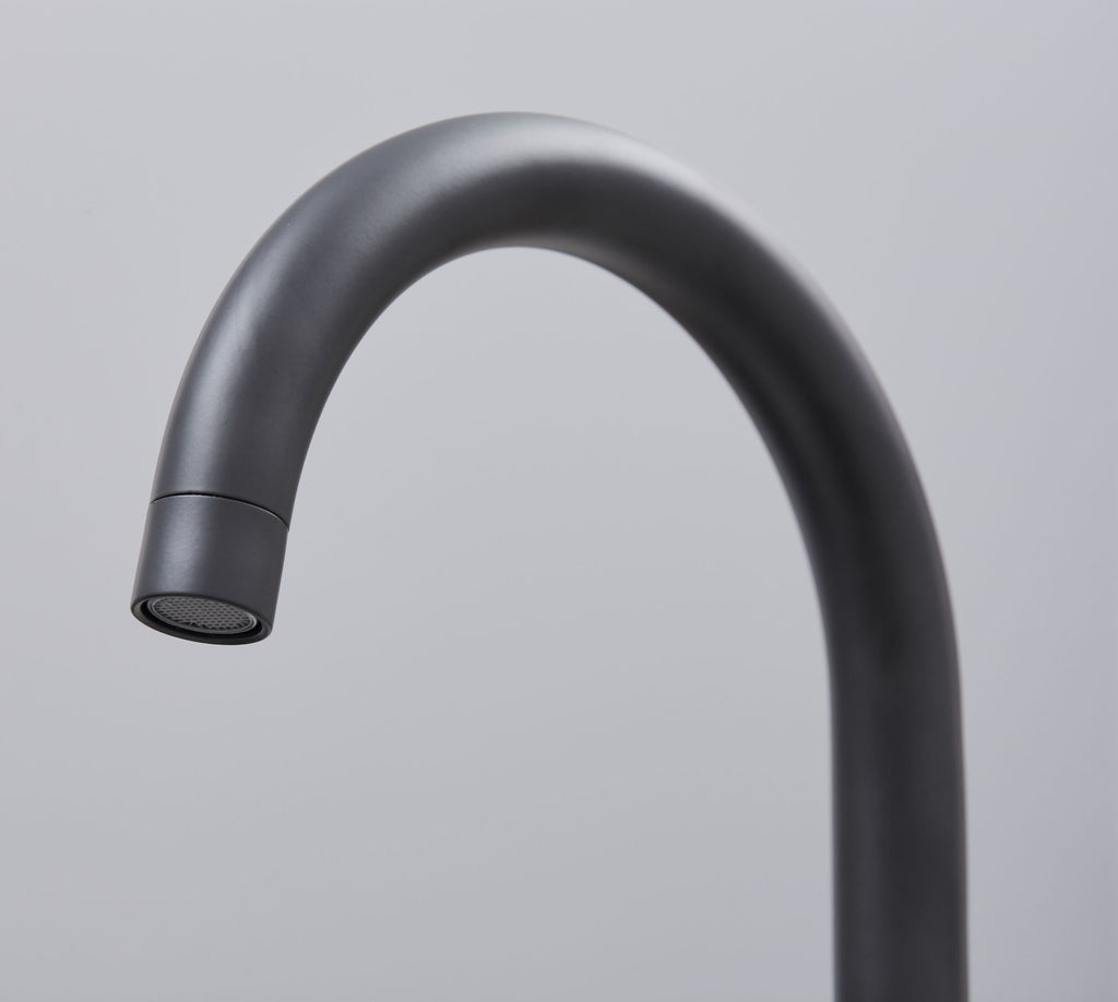 Shannon Twin Lever Swan Neck Mono Bloc Tap - Matt Black