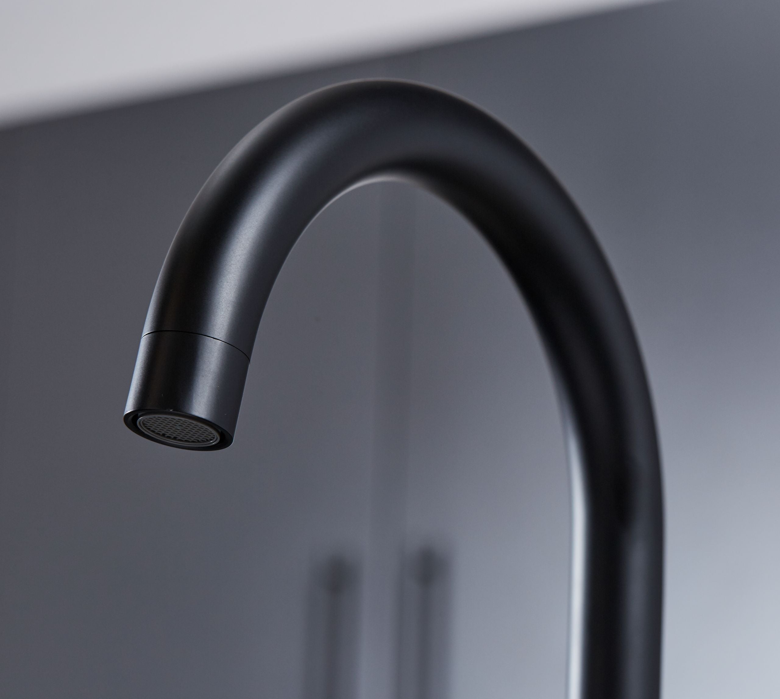 Shannon Twin Lever Swan Neck Mono Bloc Tap - Matt Black