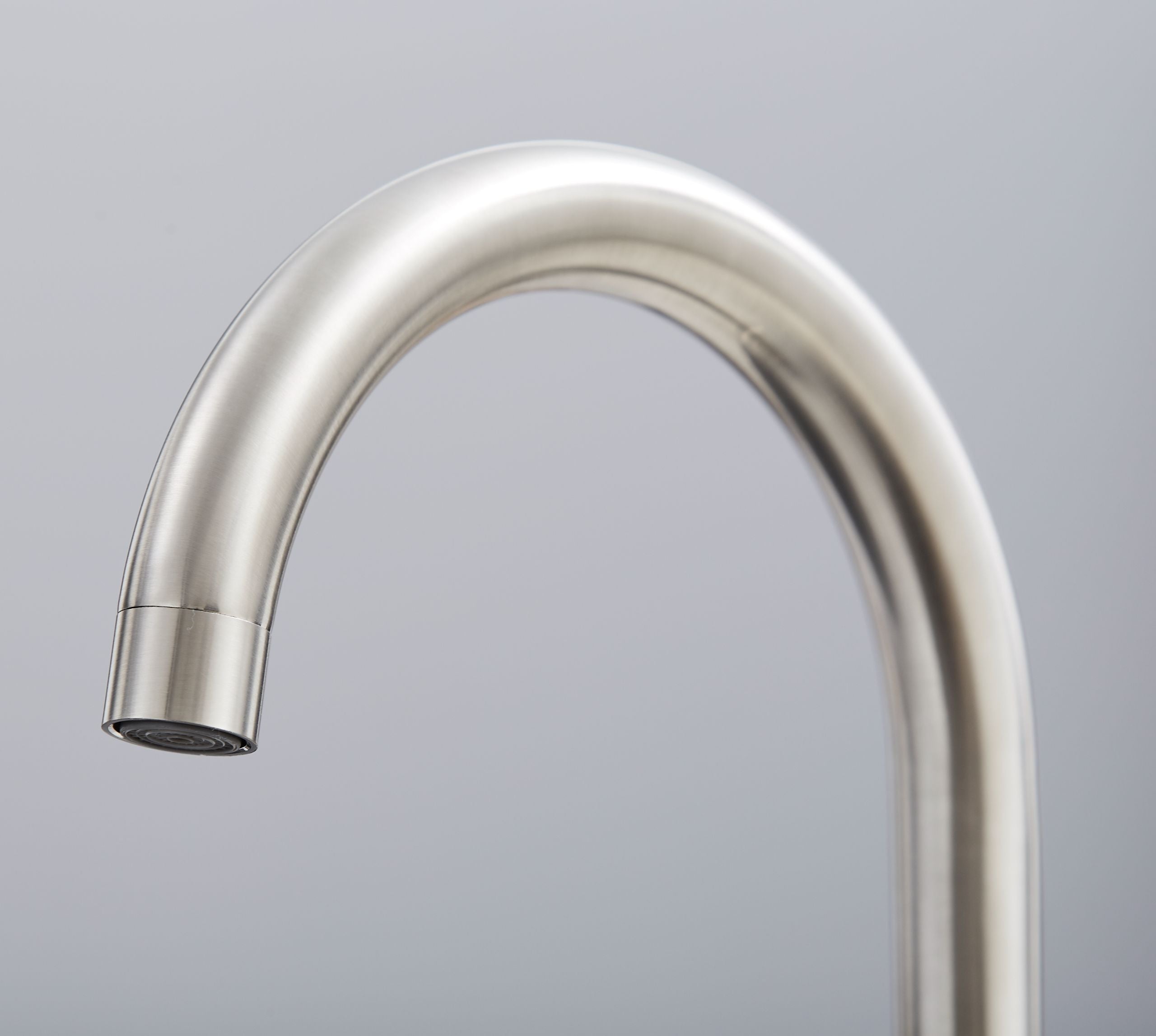 Shannon Twin Lever Swan Neck Mono Bloc Tap - Brushed Nickel